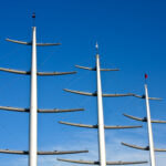Carbon,Fiber,Masts,With,Yards,Connected,Rigidly,To,The,Masts.